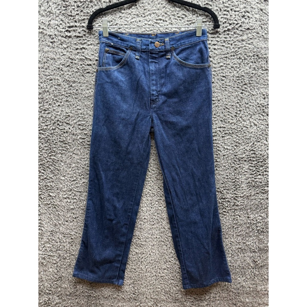 VTG Wrapid Transit Wrangler Blue Straight Jeans 7M331 Mens Size 28
